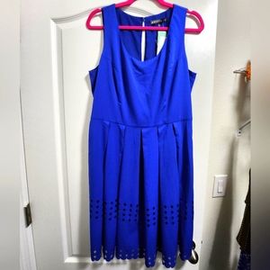 Royal blue Brixon Ivy laser cut dress, Large